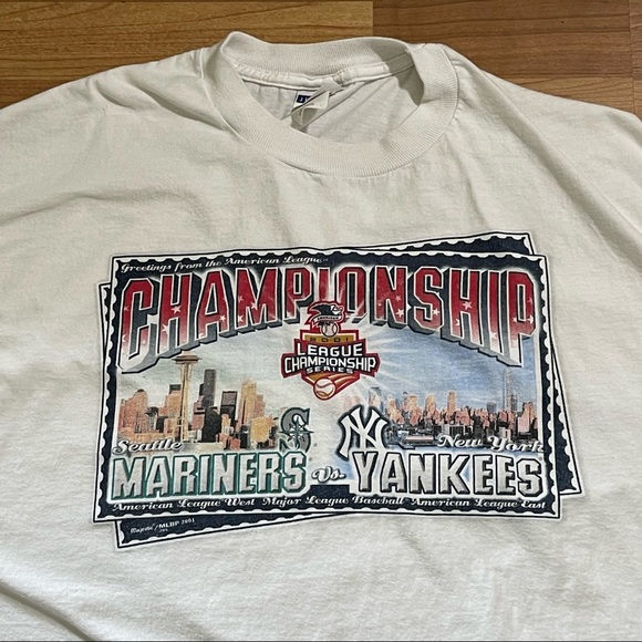 Vintage 2001 ALCS Series Mariners vs. Yankees Shirt Size 2X - Picture 2 of 8